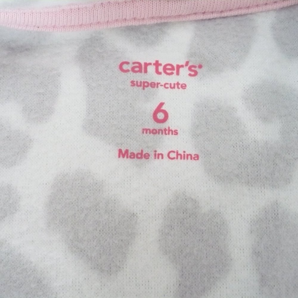 Carter Girl's Fleece Onesie with Hood - 6 months - Picture 3 of 5